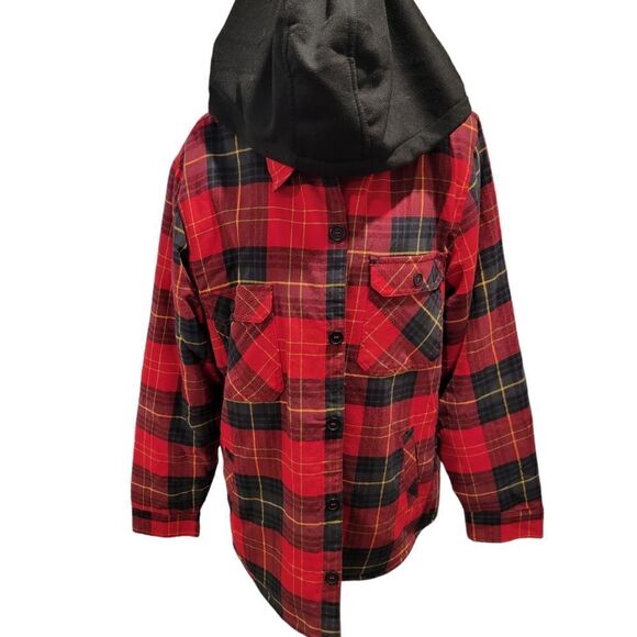 New Red Plaid Jacket with Hood XXL - Picture 3 of 5